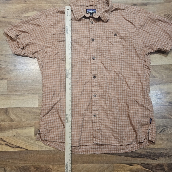 Patagonia Men’s XL Hemp Organic Cotton Plaid Button Shirt Rust Orange - Picture 5 of 8